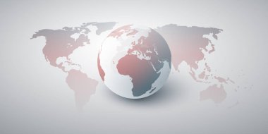 Düzen - Global iş, teknoloji, küreselleşme kavramı, vektör kalıp tasarım dünya dünya ve Dünya Haritası 