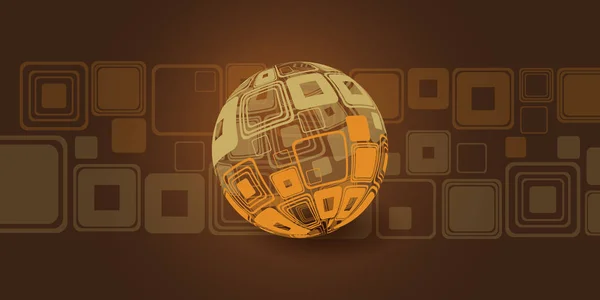 Retro Style Brown Globe Design Vector Abstrakcyjną Wzorzystą Powierzchnią — Wektor stockowy