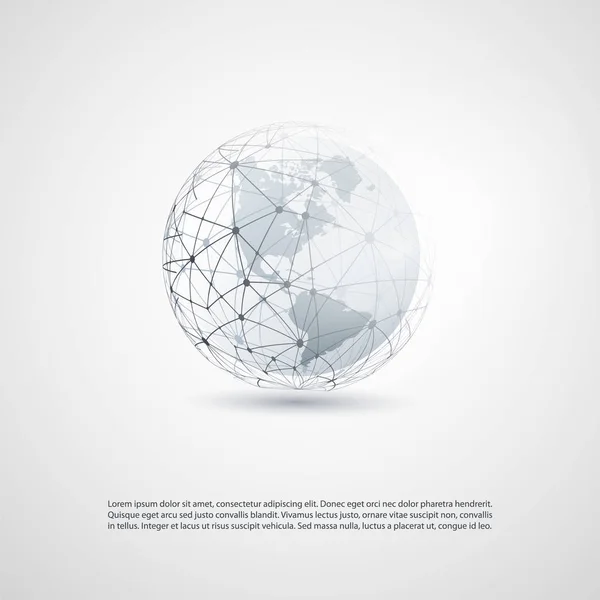 Cloud Computing Global Networks Koncepcja Projektowania Earth Globe — Wektor stockowy