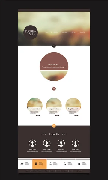 模糊天空图像背景的网站设计模板 — 图库矢量图片