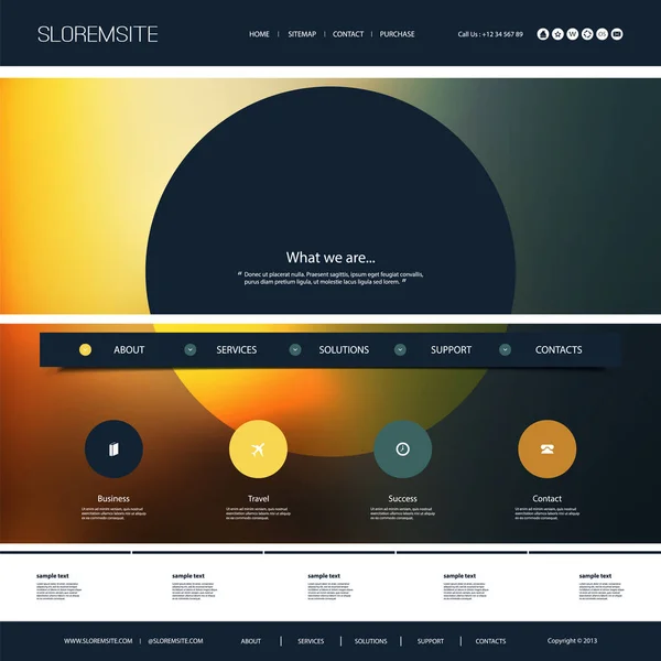 Abstract Colorful Website Design Template for Your Business with Minimalist Geometric Shape