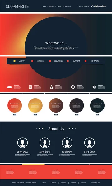 Website Design Vorlage Für Ihr Unternehmen Mit Abstrakten Header — Stockvektor