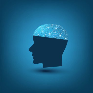 Destek yardım ve ağlar tasarım konsepti tel kafes ve insan kafası ile makine yapay zeka, öğrenme, Cloud Computing, otomatik 