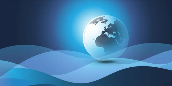 Earth Globe Design Affaires Mondiales Technologie Concept Mondialisation Modèle Vectoriel — Image vectorielle