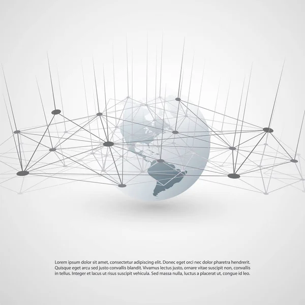 Cloud Computing Networks Design Globala Digitala Anslutningar Internet Concept Illustration — Stock vektor