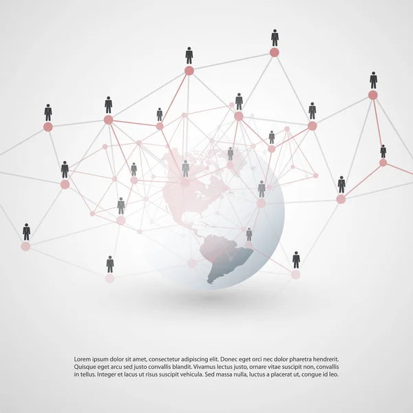 Redes Conexiones Comerciales Diseño Conceptos Redes Sociales — Vector de stock