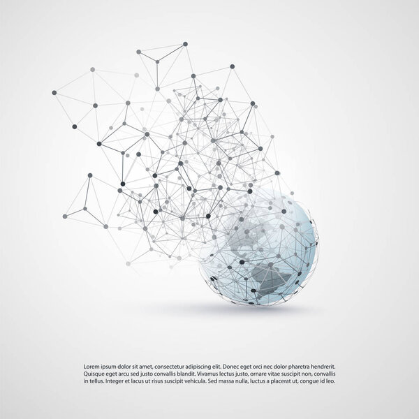 Cloud Computing and Global Networks Concept Design with Earth Globe 