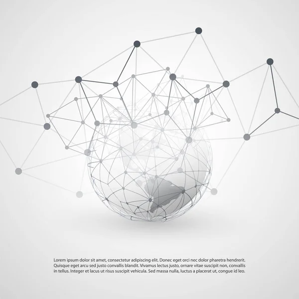 Cloud Computing Global Networks Concept Design Con Earth Globe — Archivo Imágenes Vectoriales