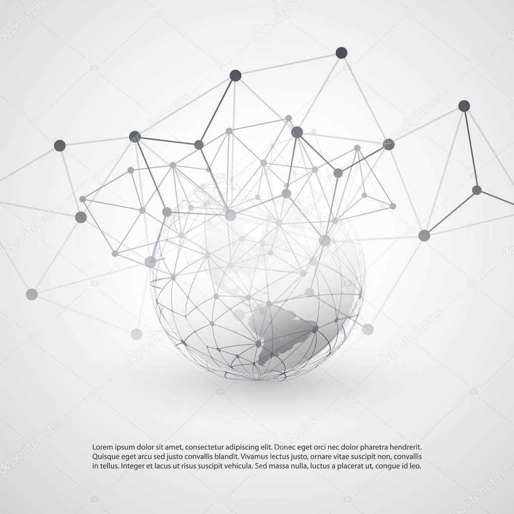 Cloud Computing and Global Networks Concept Design with Earth Globe 