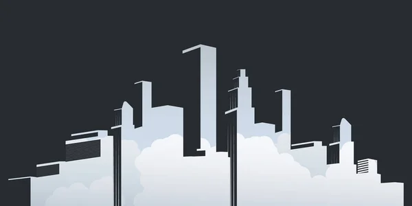 Metropolis Silueta Paisaje Urbano Colorido Diseño Vectorial — Vector de stock