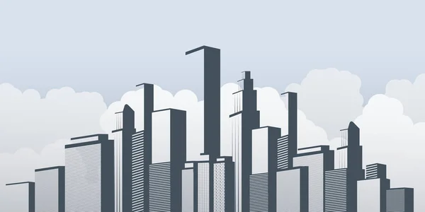 Metropolis Kolorowe Urban Cityscape Sylwetka Vector Design — Wektor stockowy