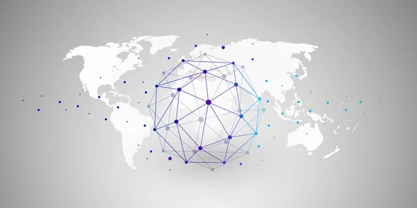 Вычисления Сети Wireframe Globe Абстрактные Глобальные Цифровые Связи Технологический Фон — стоковый вектор