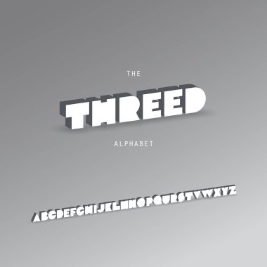 3d Kalın Yazı Tipi - Vektör Tasarımı 