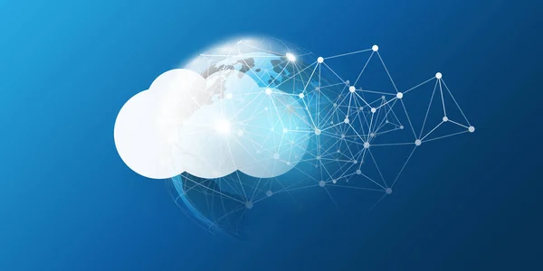 Concetto Progettazione Del Cloud Computing Connessioni Digitali Background Tecnologico Con — Vettoriale Stock