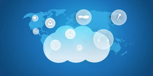 Internet Delle Cose Cloud Computing Design Concept Icons Connessioni Rete — Vettoriale Stock