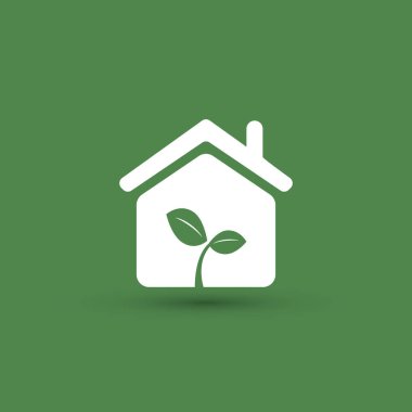 Eco Smart Home Concept Design - Yapraklı Ev Simgesi