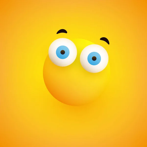 Emoji Sin Boca Emoticono Divertido Simple Con Ojos Pop Out — Vector de stock