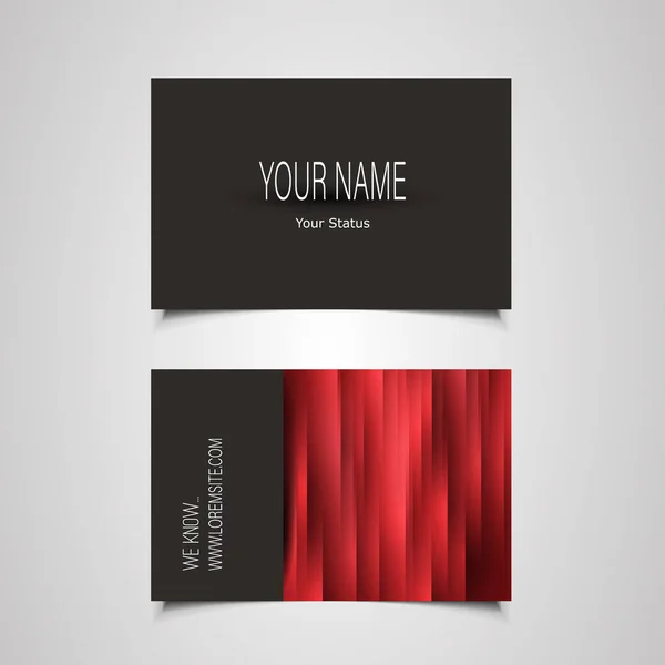 Modelo Cartão Visita Com Abstrato Marrom Escuro Design Vermelho —  Vetores de Stock