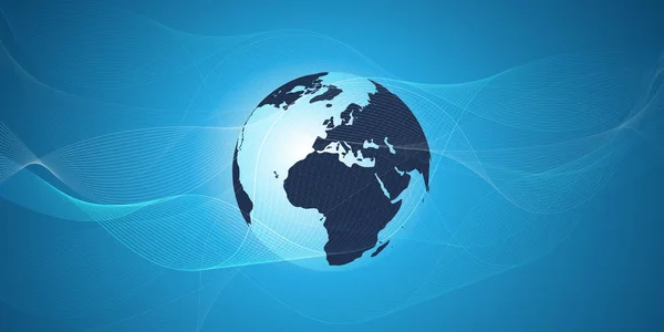 Αφηρημένο Μπλε Φουτουριστικό Μοντέρνο Στυλ Παγκόσμια Δίκτυα Τεχνολογία Concept Σχέδιο — Διανυσματικό Αρχείο