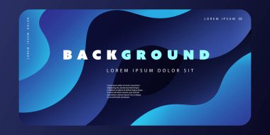 Soyut Sıvı Renkli Minimal Geometrik Desen Arka Plan Şablonu, Sıvı Gradyan Şekiller Kompozisyonu, Fütüristik Poster veya Açılış Sayfası Tasarımı - Vektör İllüstrasyon