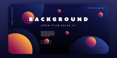 Uzay - Soyut Renkli Minimal Geometrik Desen Arka Plan Şablonu, Degrade Şekiller Kompozisyonu, Fütüristik Poster veya Açılış Sayfası Tasarımı - Vektör İllüstrasyon