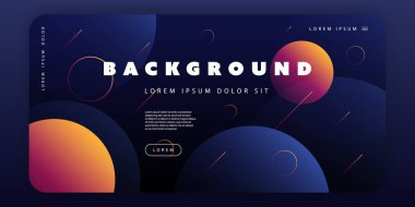 Soyut Renkli Minimal Geometrik Desen Arka Plan Şablonu, Degrade Şekiller Kompozisyonu, Fütüristik Poster veya Açılış Sayfası Tasarımı - Vektör