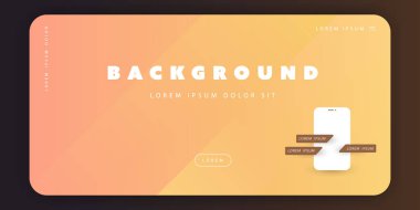 Turuncu ve Kahverengi Reklam, Poster veya Açılış Sayfası Şablon Tasarımı Akıllı Telefon Silueti ile İş Projeiçin - Vektör İllüstrasyon