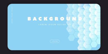 Soyut Arka Plan Şablonu, Modern Stil Kompozisyonu, Mavi ve Beyaz Küpler Desenli Poster veya Açılış Sayfası Tasarımı - Vektör Çizimi