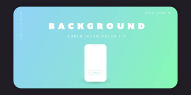 İş Projeniz için Akıllı Telefon Silueti ile Yeşil ve Beyaz Reklam, Poster veya Açılış Sayfası Şablon Tasarımı - Vektör İllüstrasyon