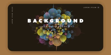 Soyut Renkli 3d Geometrik Desen Arka Plan Şablonu, Degrade Şekiller Kompozisyonu, Fütüristik Poster veya Açılış Sayfası Tasarımı - Vektör İllüstrasyon