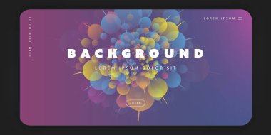 Soyut Renkli 3d Geometrik Desen Arka Plan Şablonu, Degrade Şekiller Kompozisyonu, Fütüristik Poster veya Açılış Sayfası Tasarımı - Vektör İllüstrasyon