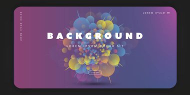 Soyut Renkli 3d Geometrik Desen Arka Plan Şablonu, Degrade Şekiller Kompozisyonu, Fütüristik Poster veya Açılış Sayfası Tasarımı - Vektör İllüstrasyon