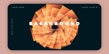 Soyut Renkli Minimal Geometrik Desen Arka Plan Şablonu, Degrade Şekiller Kompozisyon, Fütüristik Poster veya Çiçek Şekli ile Açılış Sayfası Tasarımı - Vektör İllüstrasyon