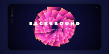 Soyut Renkli Minimal Geometrik Desen Arka Plan Şablonu, Degrade Şekiller Kompozisyon, Fütüristik Poster veya Çiçek Şekli ile Açılış Sayfası Tasarımı - Vektör İllüstrasyon