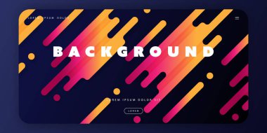 Soyut Renkli Minimal Geometrik Desen Arka Plan Şablonu, Çizgili Degrade Şekiller Kompozisyonu, Fütüristik Poster veya Açılış Sayfası Tasarımı - Vektör İllüstrasyon