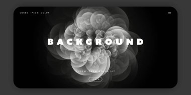 Soyut Siyah ve Beyaz Minimal Geometrik Desen Arka Plan Şablonu, Degrade Şekiller Kompozisyonu, Fütüristik Poster veya Açılış Sayfası Tasarımı - Vektör Çizimi