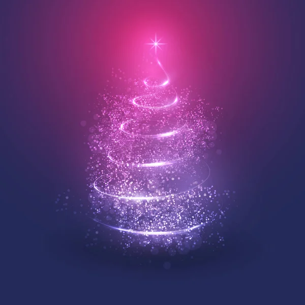 Feliz Navidad Happy Holidays Card Forma Árbol Navidad Hecho Luz — Vector de stock