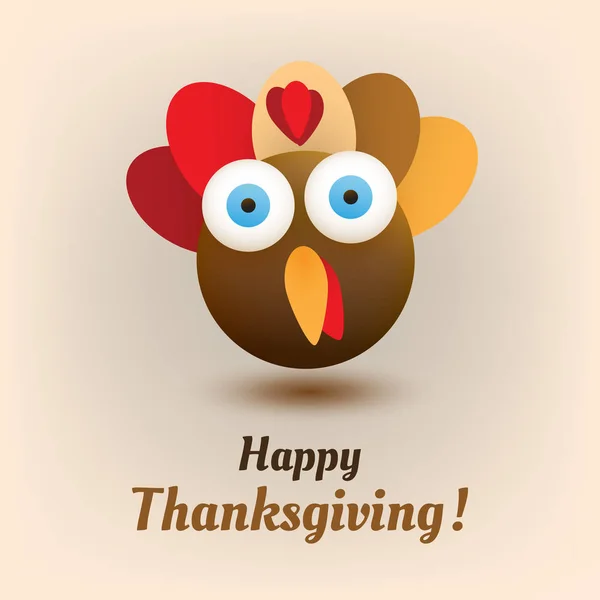 Happy Thanksgiving Card Design Template Turkey Emoji — Stockový vektor
