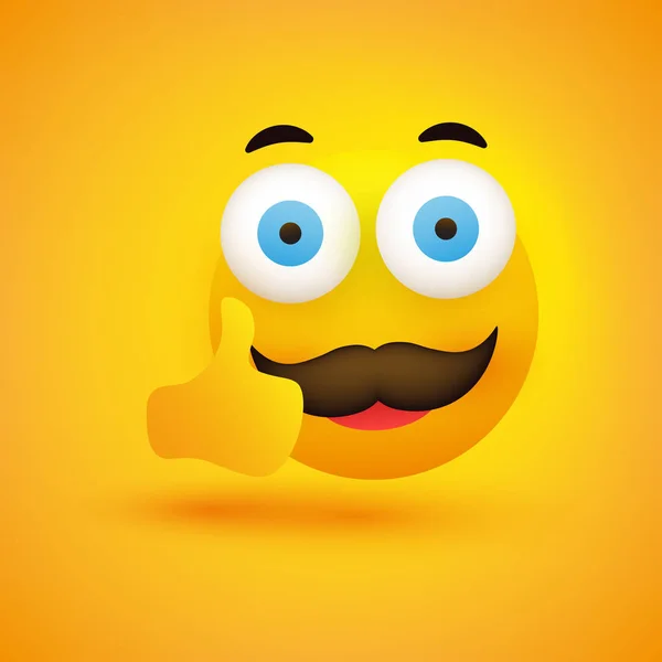 Smiling Fabji Simply Happy Ticon Pop Out Eyes Mustache Shooting — стоковый вектор