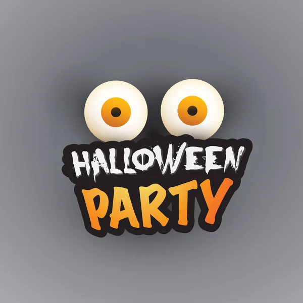 Modèle Carte Halloween Heureux Visage Effrayant Avec Des Yeux Pop — Image vectorielle