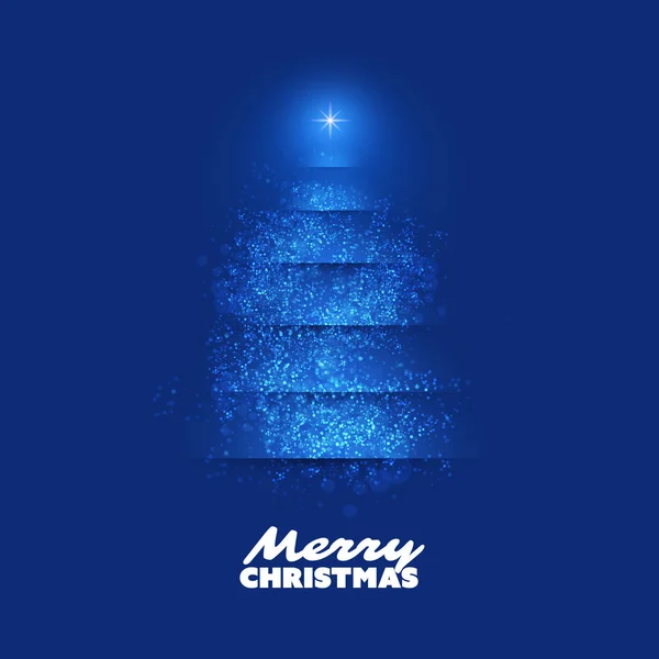 Modern Abstract Christmas Greetings Card Design Christmas Tree Silhouette — Stock Vector