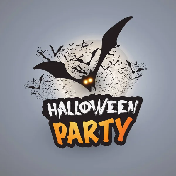 Modelo Cartão Festa Halloween Com Muitos Morcegos Voadores Ilustração Vetorial —  Vetores de Stock