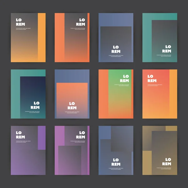 Mega Set Van Flyer Card Banner Designs Met Abstract Oranje — Stockvector