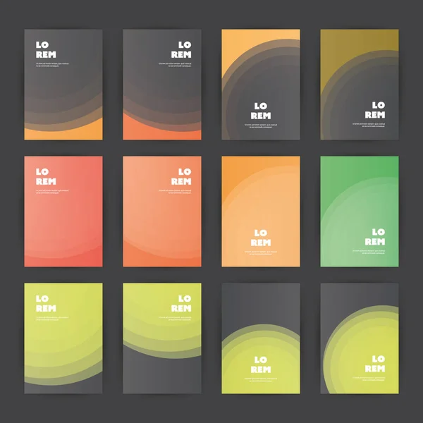 Mega Set Van Flyer Card Banner Designs Met Abstract Oranje — Stockvector