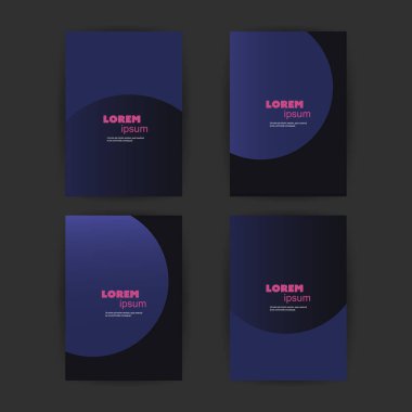 4 Flyer, cover, Card veya Banner Designs with Abstract Phantom Blue and Purple Colimalist Abstract Geometric Destern Arkaplan, Multi Amaçlı Şablonlar