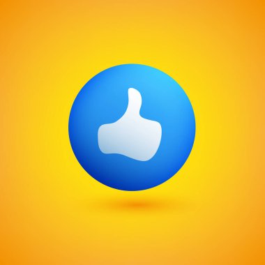 Sarı Arkaplan 'da Başparmak Yukarı İşareti - Duygusal Vektör Tasarımı