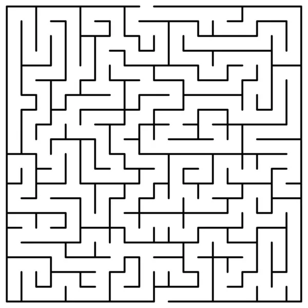 Originele Zwarte Labyrint Witte Achtergrond Eenvoudige Illustratie Met Een Doolhof — Stockvector