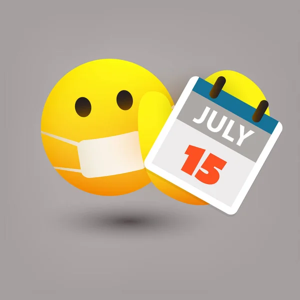 Concetto Promemoria Fiscale Con Emoticon Calendar Design Template Scadenza Fiscale — Vettoriale Stock