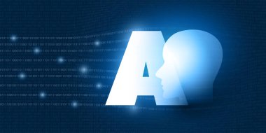 Yapay Zeka, Yapay Zeka, Bulut Hesaplama, Otomatik Destek Desteği ve AI Etiketi ve Dijital İkili Veri Şablonu Tasarımı Konsepti