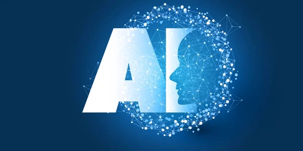 Aprendizaje Automático Futurista Inteligencia Artificial Computación Nube Asistencia Automatizada Concepto — Vector de stock